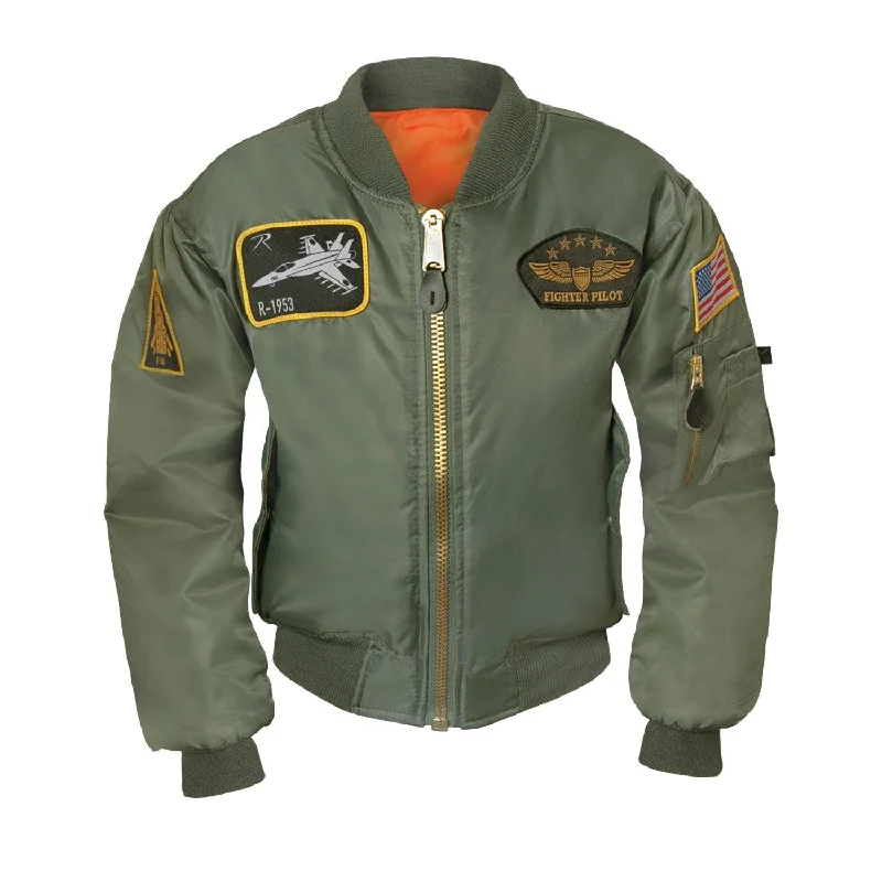 Sports Vitality Style Rothco Kids Flight Jacket With Patches