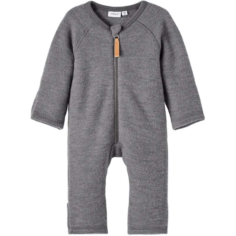 Knitted Design Name it Silver Filigree Wmino Wool Onesie