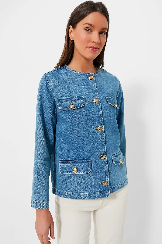 Perfect Tailoring Washed Blue Janet Jacket