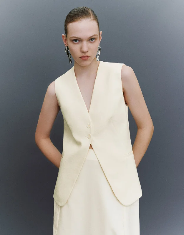 Soft Clothing V-Neck Skinny Waistcoat