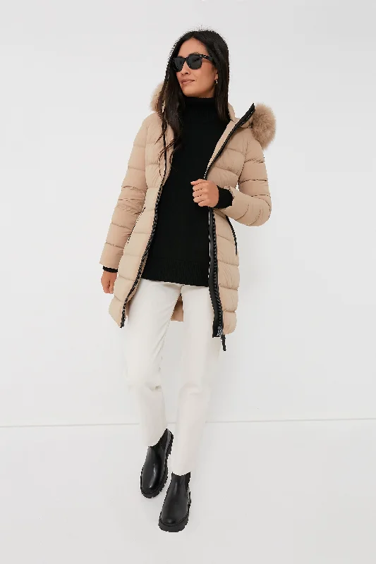 Ultra-lightweight Light Camel Calla Down Coat