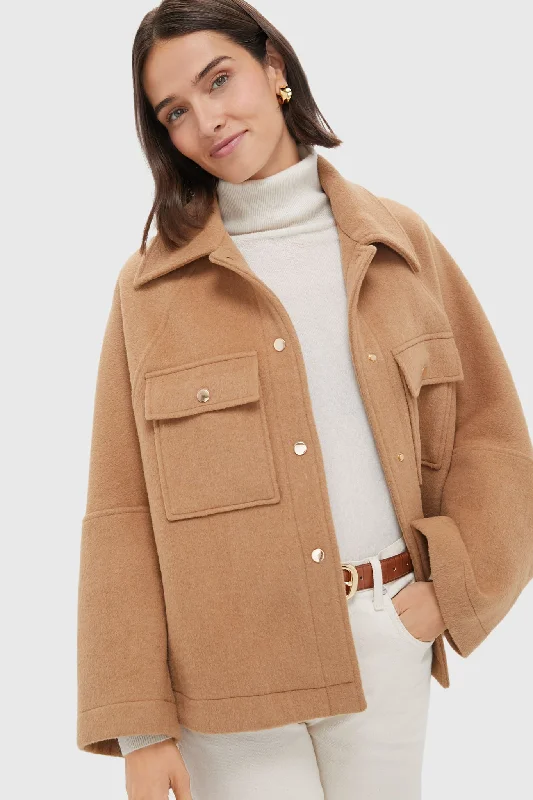 Trendy And Casual Camel Wool Cassidy Jacket