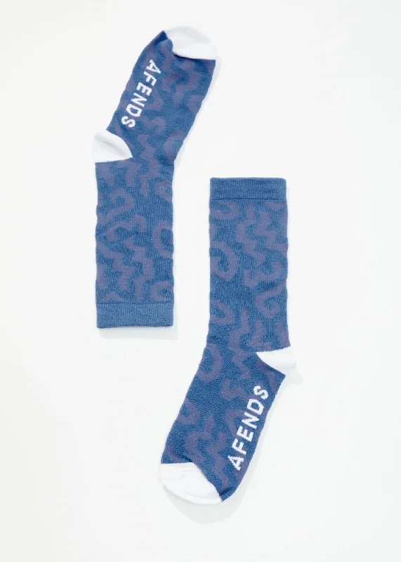 Trendy Wear AFENDS Unisex Icebergs - Crew Socks - Arctic