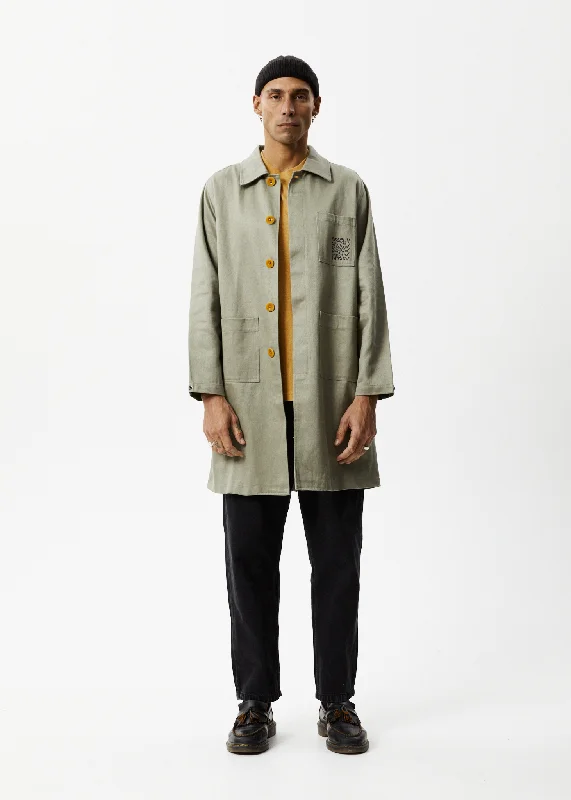 Cozy Outfit AFENDS Unisex Oracle - Trench Coat - Olive