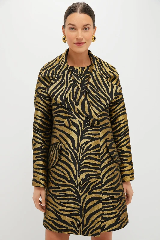 Sports Fitness Style Tiger Jacquard Harley Peacoat