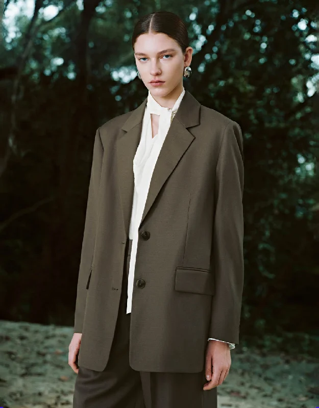 Playful Style Notch Lapel Straight Blazer