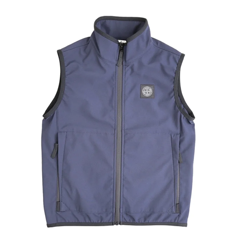 Loose Fit Stone Island Vest Navy Blue