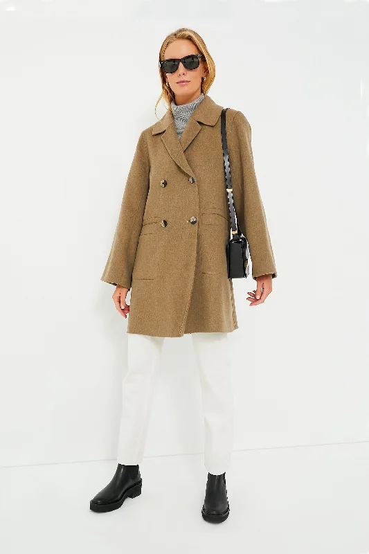 Printing decoration Petrified Oak Wool Midi Jacket