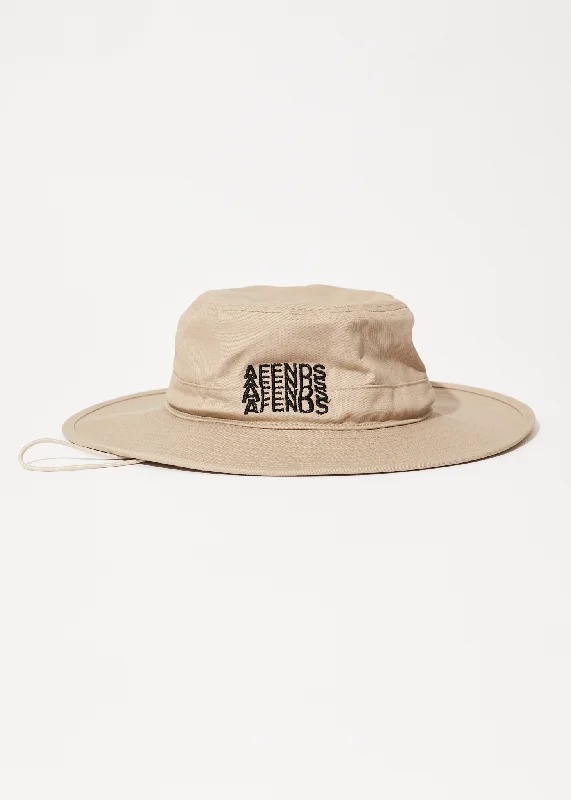 Street Cool AFENDS Mens Limits - Bucket Hat - Dark Ecru