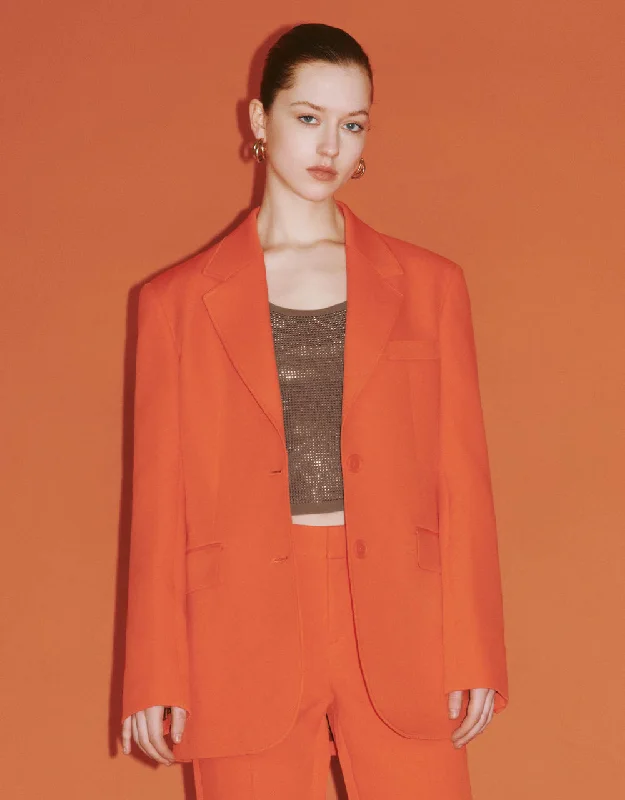Basic Version Notch Lapel Straight Blazer