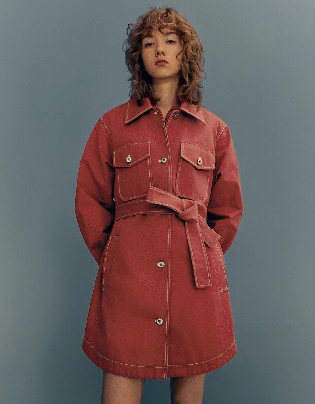 British Style Button Up Down Jacket