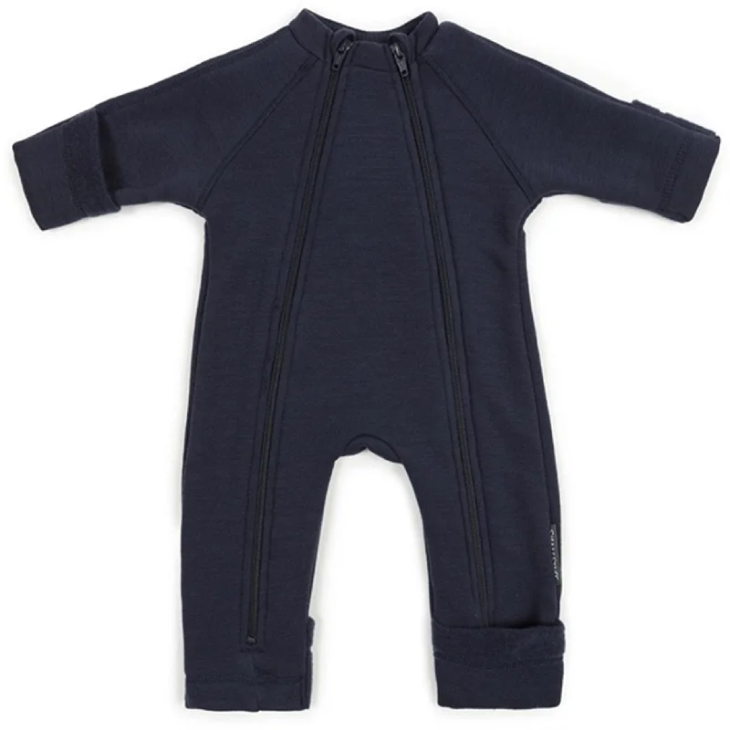Noble Temperament Smallstuff Wool Onesie with Zipper Navy