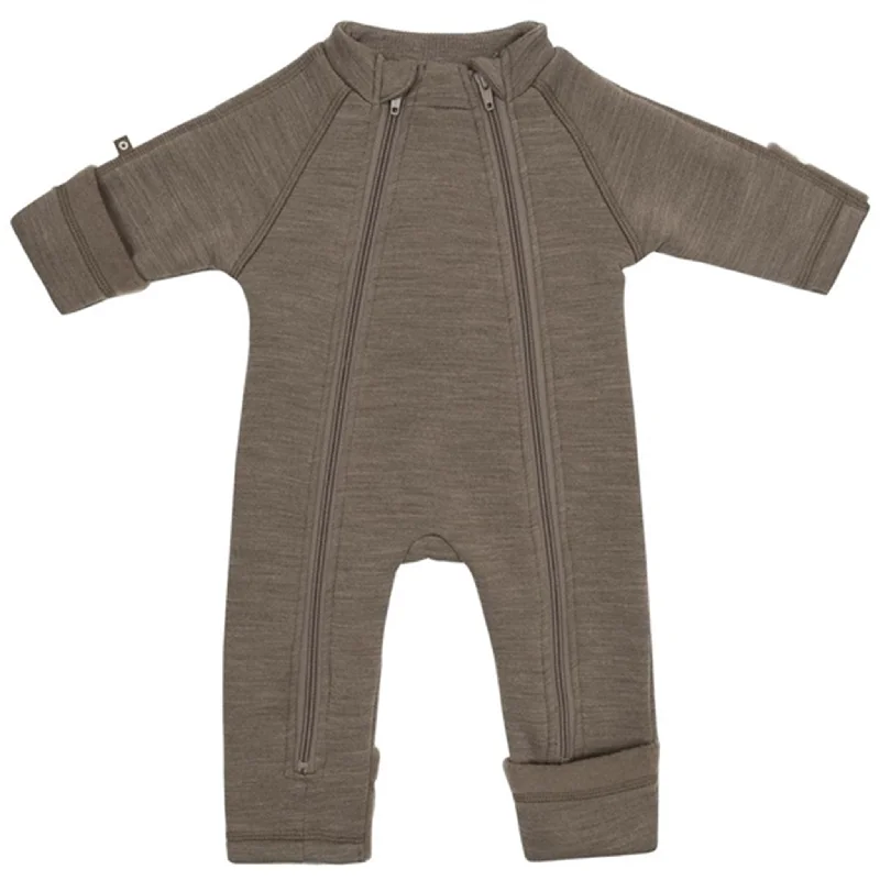 Street Fashion Smallstuff Wool Onesie with Zipper Nature