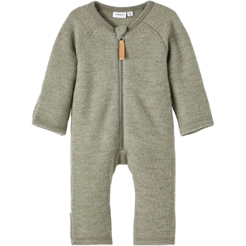 Advanced Customization Name it Vetiver Wmino Wool Onesie