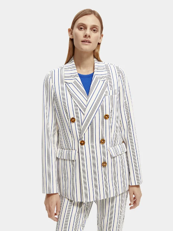 Autumn Selection Double-breasted striped blazer