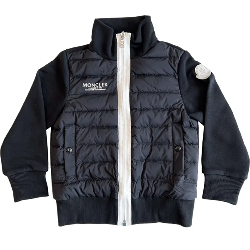 Luxury and fashionable Moncler Night Blue Padded Zip-up Sweatshirt