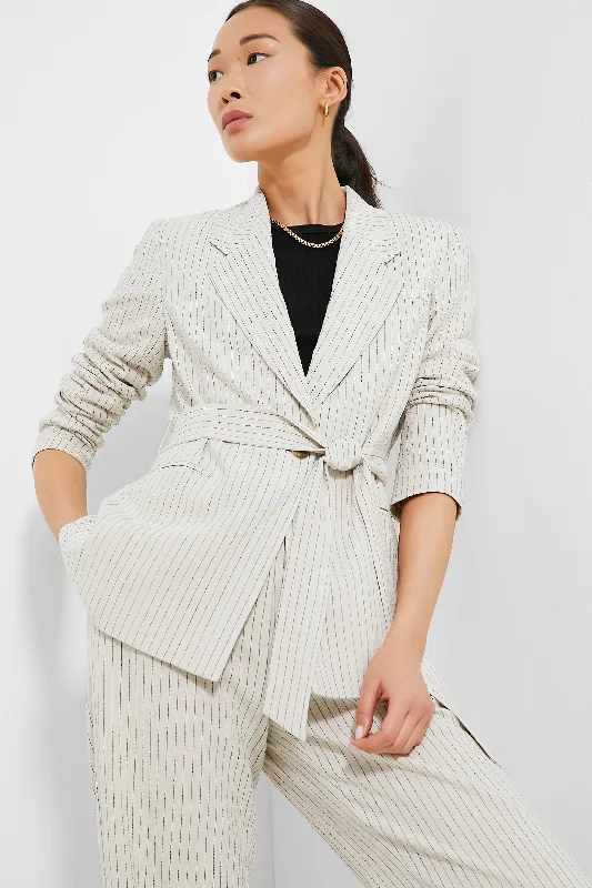 Cool Breeze At Night Natural Stripe Shea Blazer