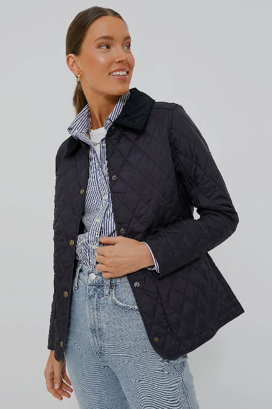 Short Design Navy Annandale Quilted Jacket