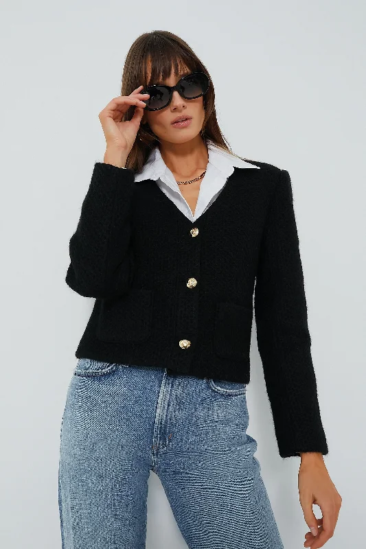 Casual Chic Wear Black Anitta Woven Jacket
