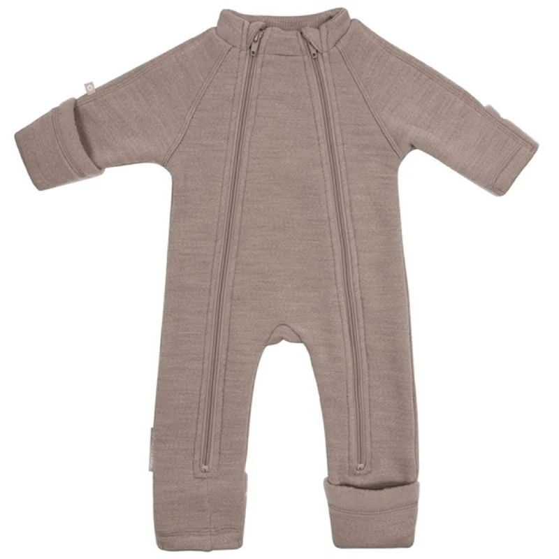 Classic Style Smallstuff Wool Onesie with Zipper Soft Powder