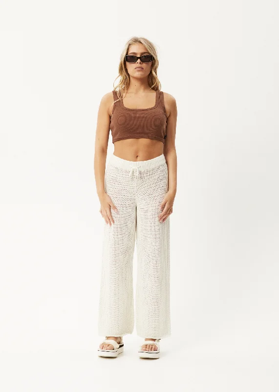Sports Jacket AFENDS Womens Ryder - Knit Pants - White