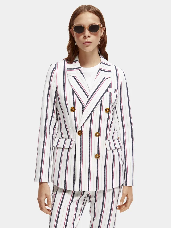 Personalized Clothing Double-breasted striped blazer