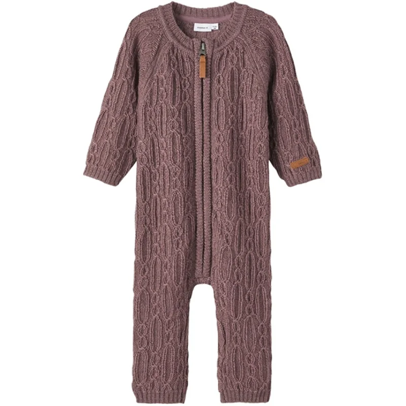 Noble Temperament Name it Peppercorn Wrilla Wool Knit Onesie