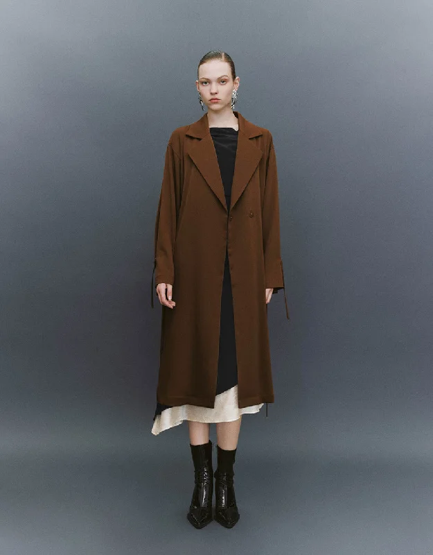 Cozy Outerwear Notch Lapel Trench Coat
