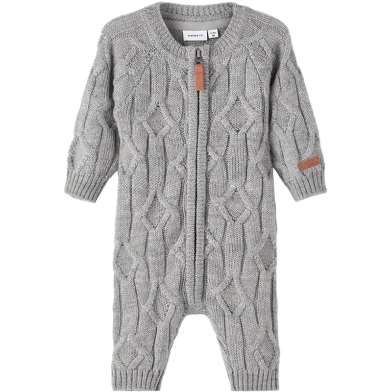 Warm Winter Series Name it Grey Melange Runi Wool Knit Onesie