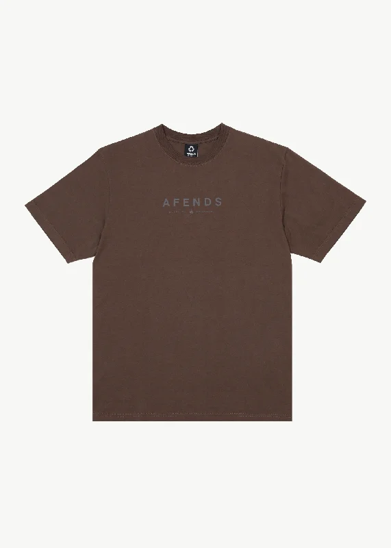 Retro Literary Style AFENDS Mens Thrown Out - Graphic Retro T-Shirt - Coffee