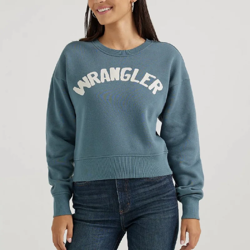 High Street Fashion Wrangler Womens Shabby Logo Sweatshirt - 112356685