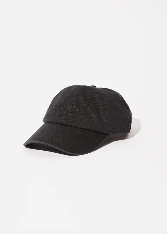 Street Show-off Style AFENDS Mens Questions - Six Panel Cap - Washed Black