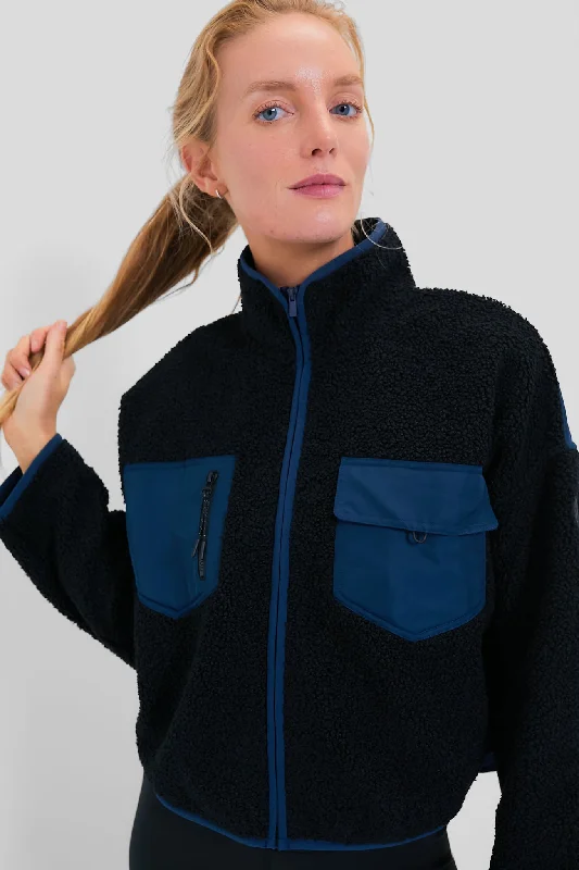 Avant-garde Design Black and Navy Lawrence Zip Up