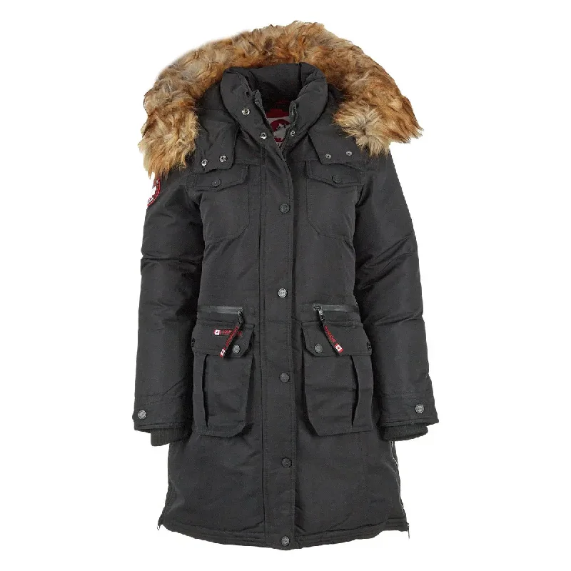 Knowledge And Elegance Canada Weather Gear Women's Parka with Faux Fur Trim Hood