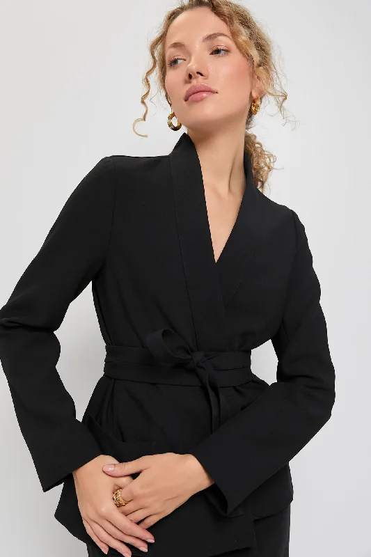 Fashion Must-have Black Gracie Wrap Blazer