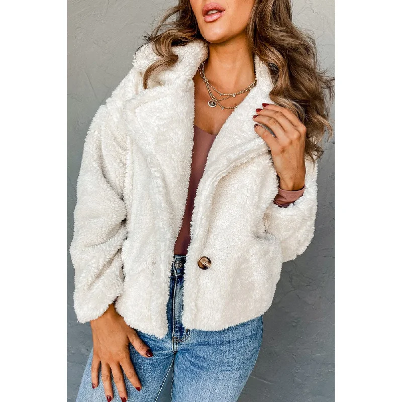 Personalized Design Sugar & Lace Womens Beige Faux Fur Jacket - SL8513299-P15