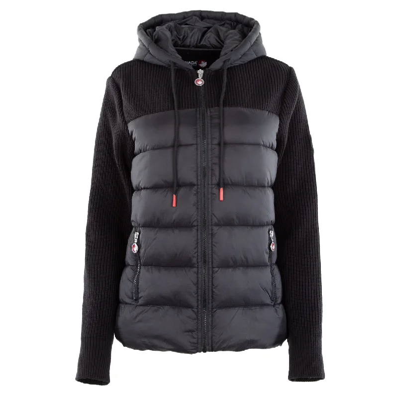 Breezy Style Canada Weather Gear Women's Puffer Jacket with Sweater Sleeves