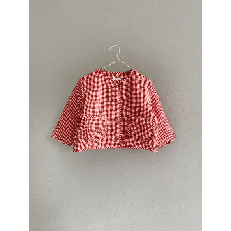 Fashionable Ease Lalaby Cherry Check Frey Jacket