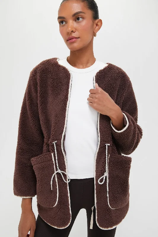 Innovative Design French Roast Angelina Sherpa Coat