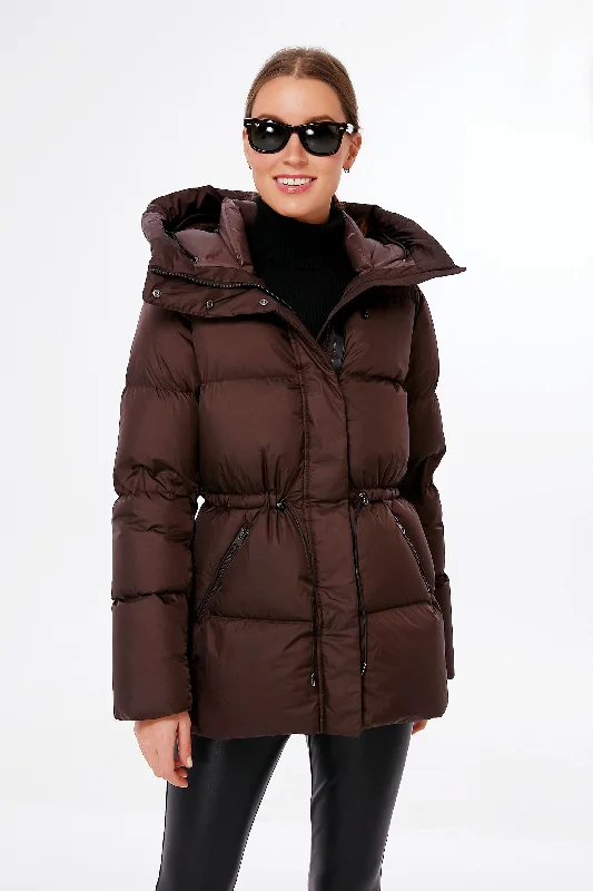 Sports High Waist Style Coffee Freya Down Coat