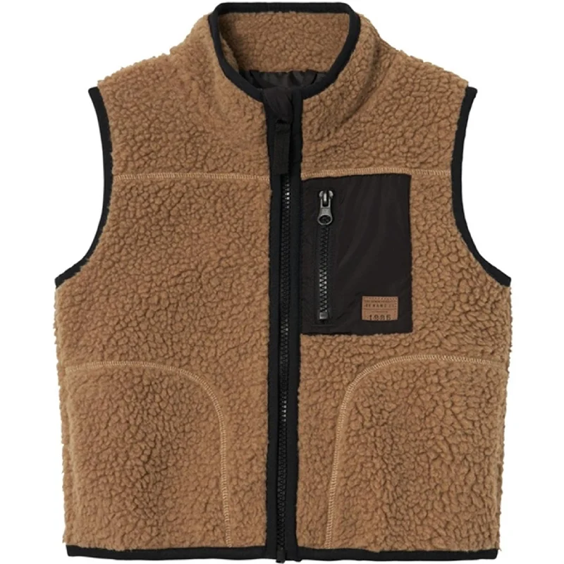 Extra long version Name it Savannah Tan Magot Teddy Vest