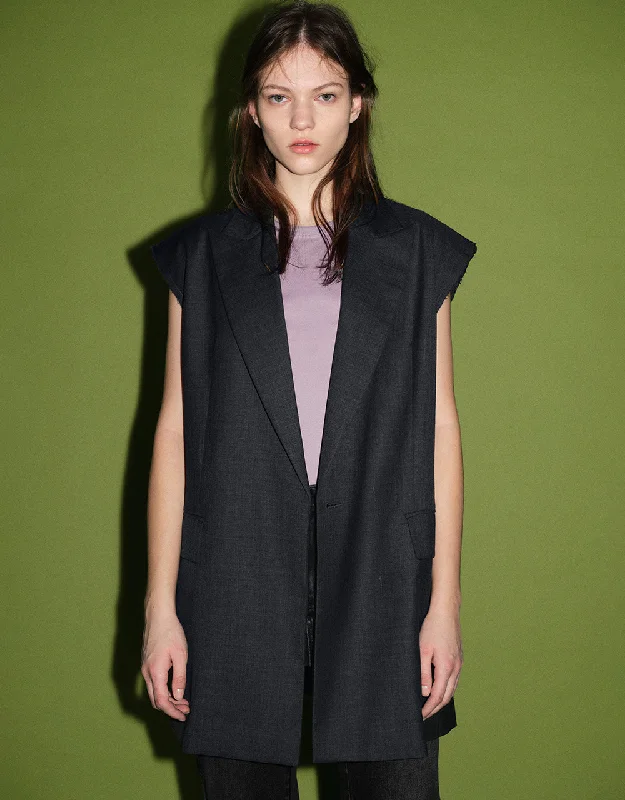 Easygoing Fashion Tailored Peak Lapel Waistcoat