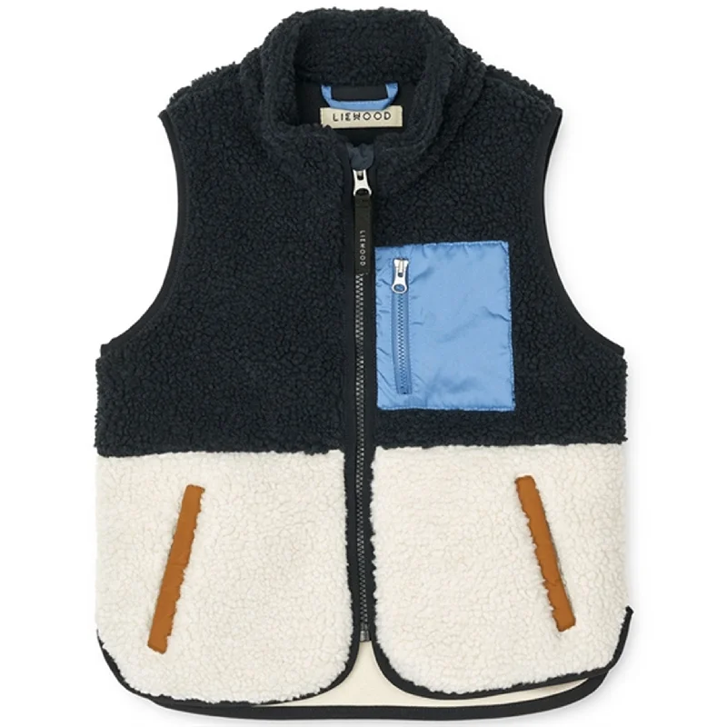 Minimal Comfort Liewood Vada Pile Vest Midnight Navy Multi Mix