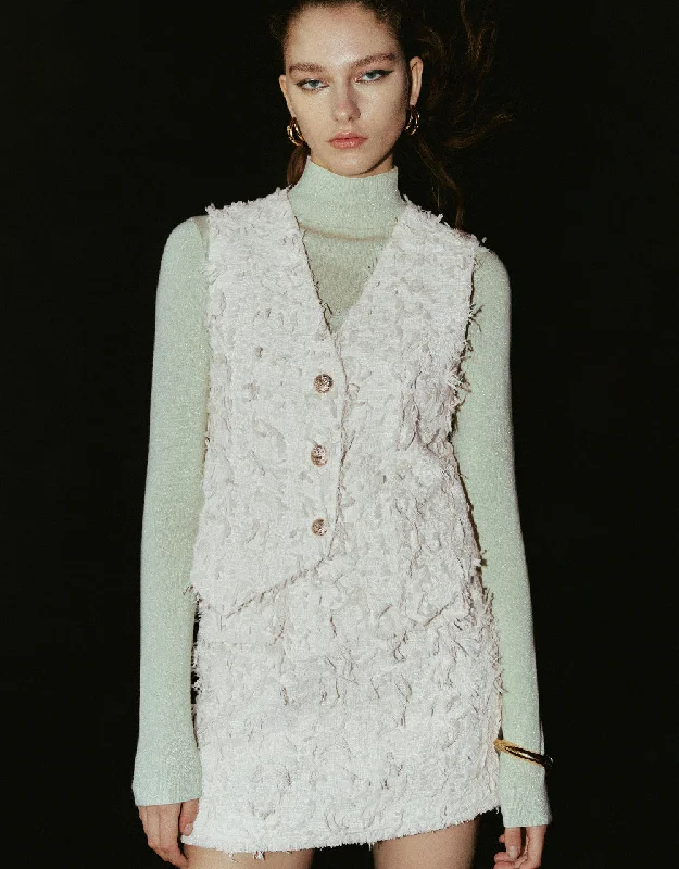 Sports Fashion Fuzzy V-Neck Waistcoat