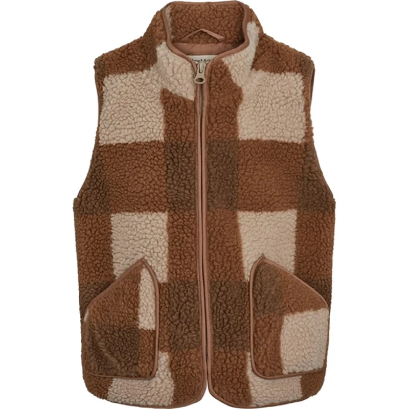 Retro Stripes MarMar Joby Teddybear Fleece Vest Chunky Hazel Check