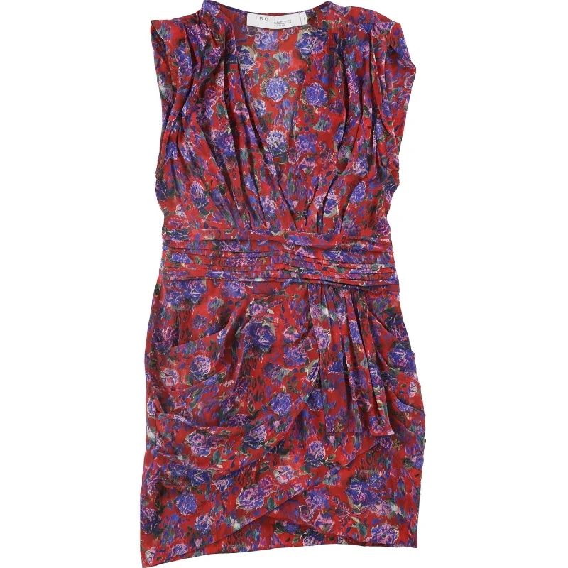 Unique Fashion IRO Womens Floral Swing Dress, Red, M/38 (US 6)