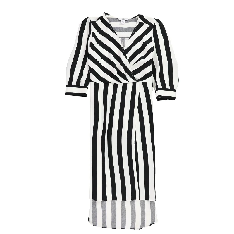 Street Fashion Style bar III Womens Striped Wrap Dress, Black, 6