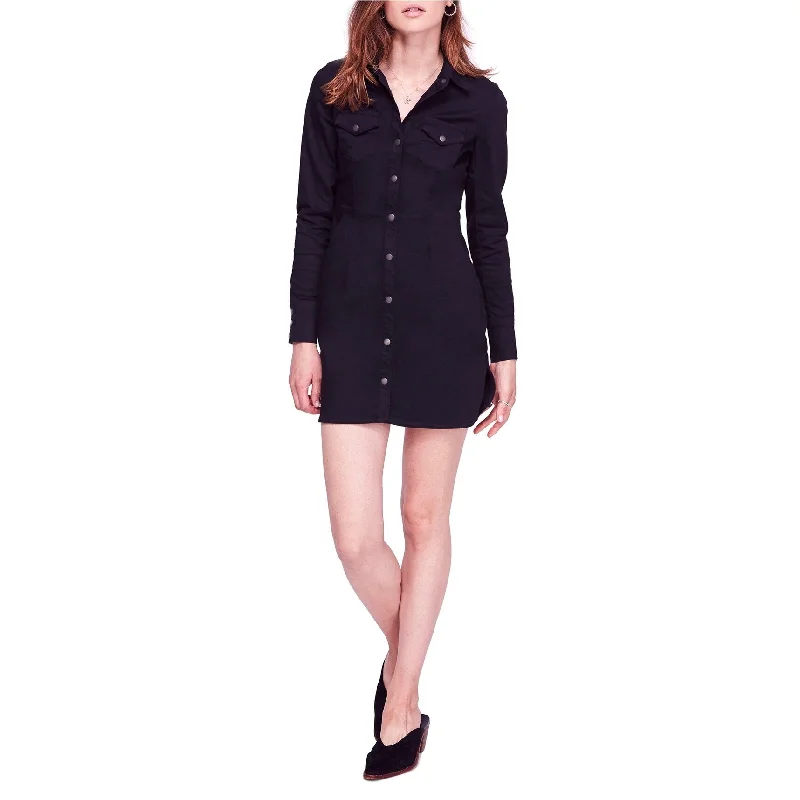 Warm Comfort Free People Womens Dynomite Shirt Dress, Black, X-Small