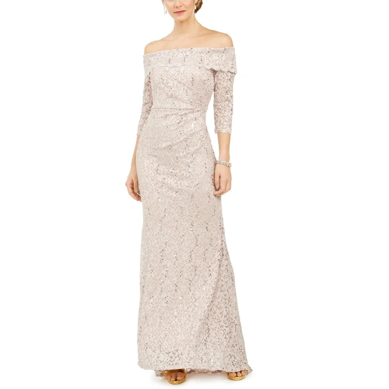 Multifunctional Style Vince Camuto Womens Lace Gown Dress, Beige, 2