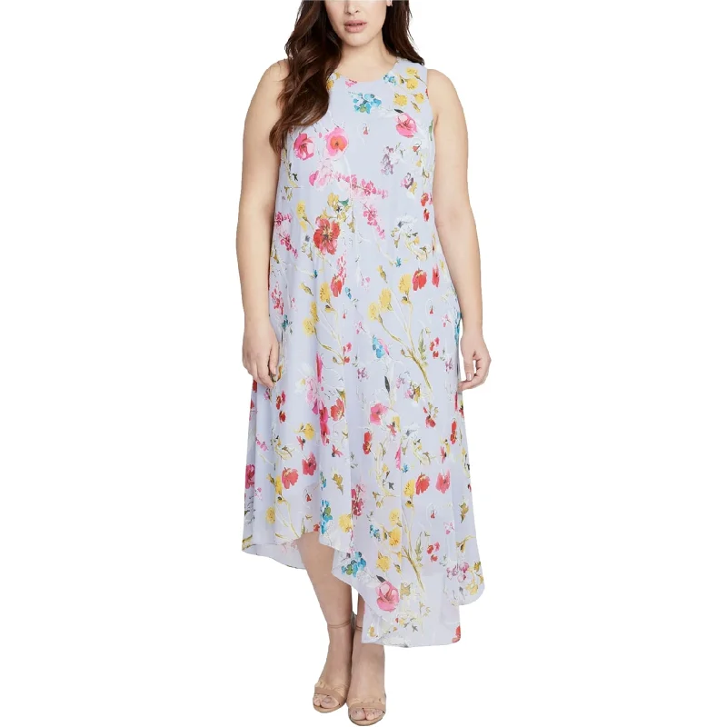 Fashionable and versatile Rachel Roy Womens Floral Asymmetrical Dress, Multicoloured, 2X